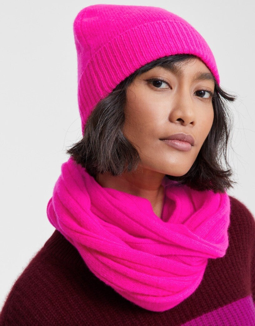 Charter Club Cashmere Cuffed Beanie Fuchsia ONE SIZE