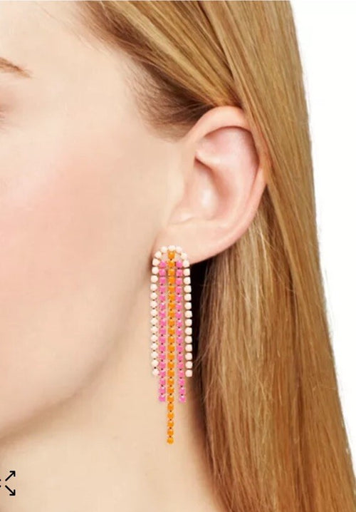 AQUA Multicolored Drop Earrings, 2.8"L - Exclusive  