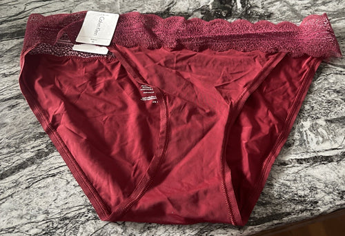 Calvin Klein Women's Lace Trim Bikini Underwear QD3838 XS
