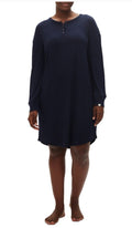 GAP GapBody Women's Henley Dorm Long-Sleeve Sleepshirt Navy S
