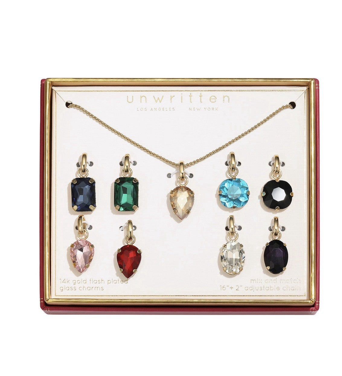Unwritten Women’s Mix Multi-Color Glass Mix and Match Pendant Necklace Set