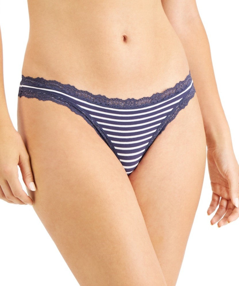 Jenni Women's Lace-Trim Thong Nairobi Striped XXXL