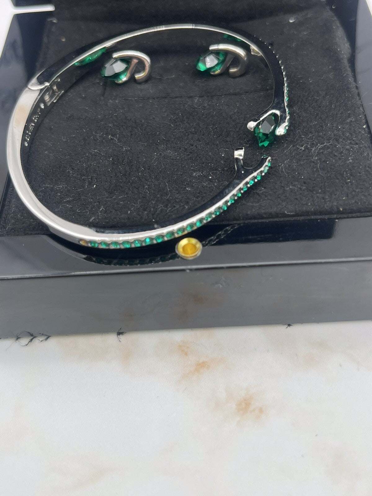 Givenchy 2pc Set Floating Stone & Crystal Cuff Bangle Bracelet And Earrings $78
