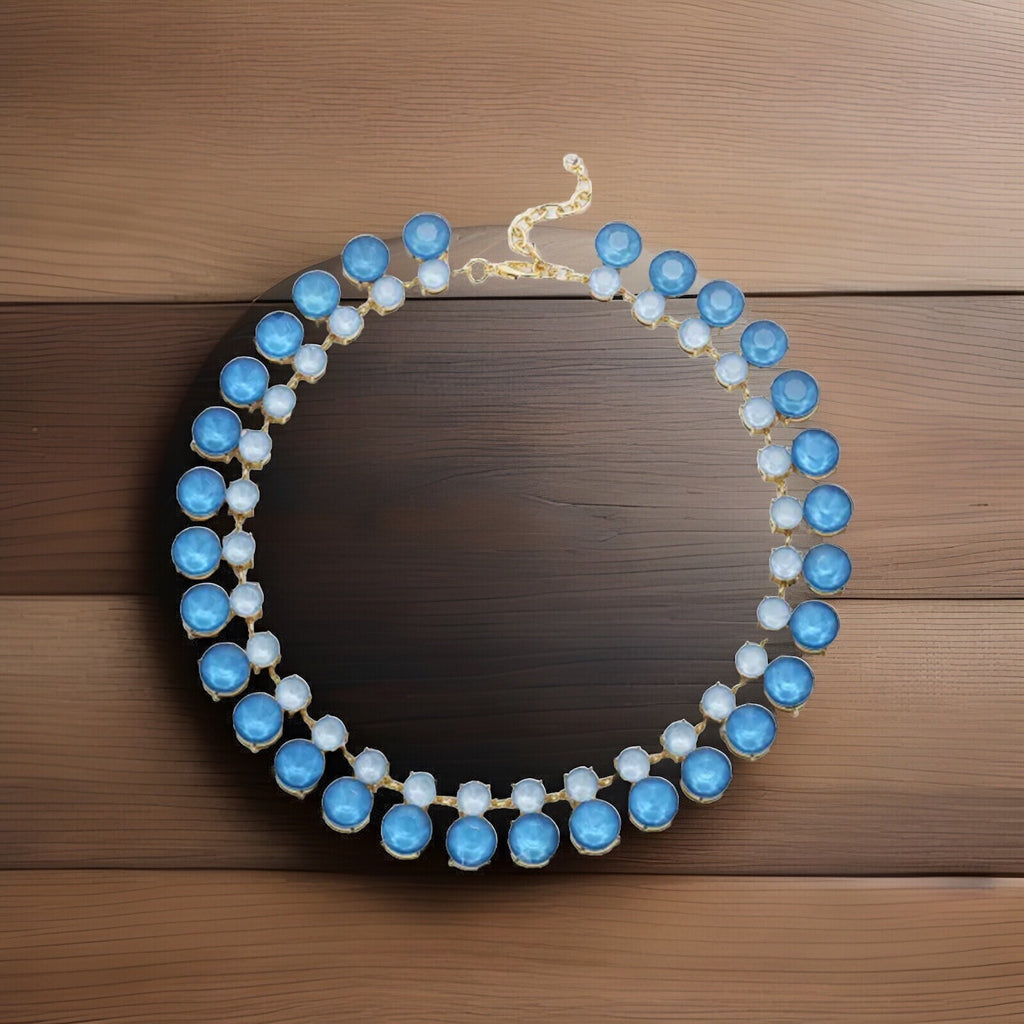 Gold-Tone Color Crystal & Stone All-Around Collar Necklace, 16" + 2" extender