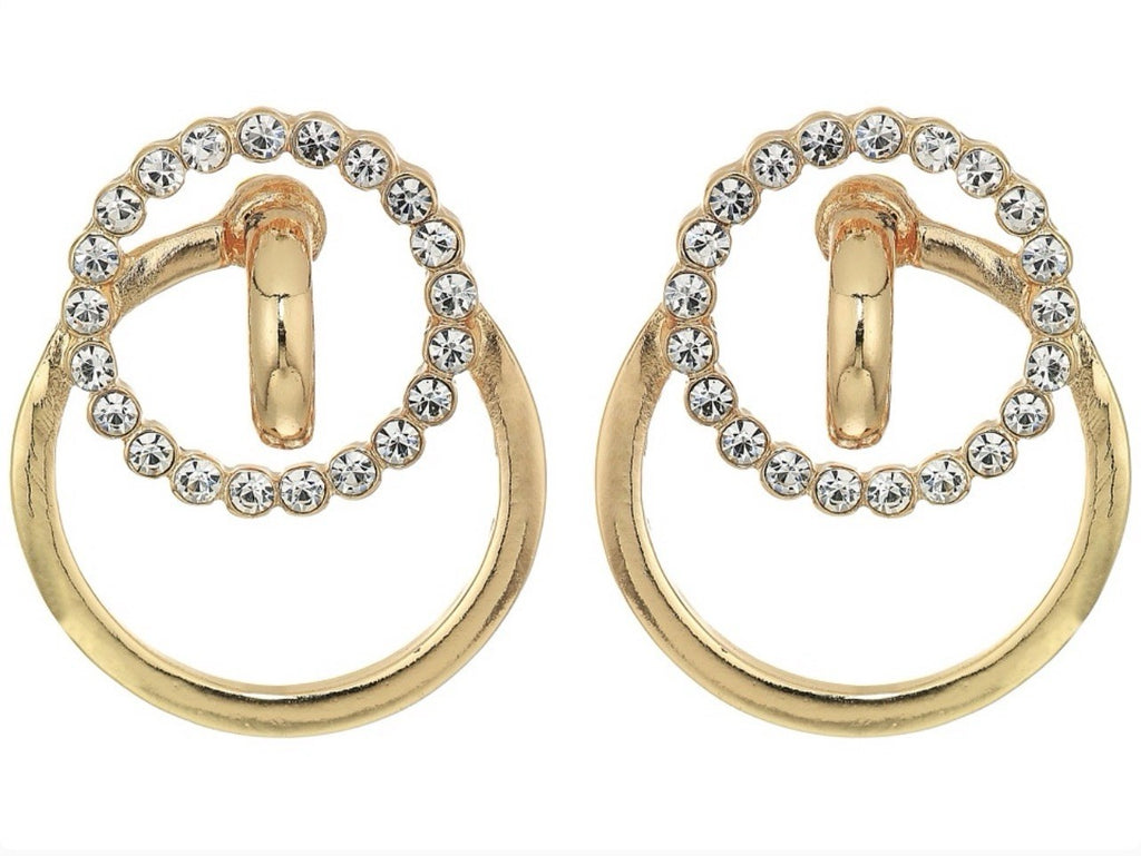 Steve Madden Interlock Crystal Pavé Interlocking Drop Earrings