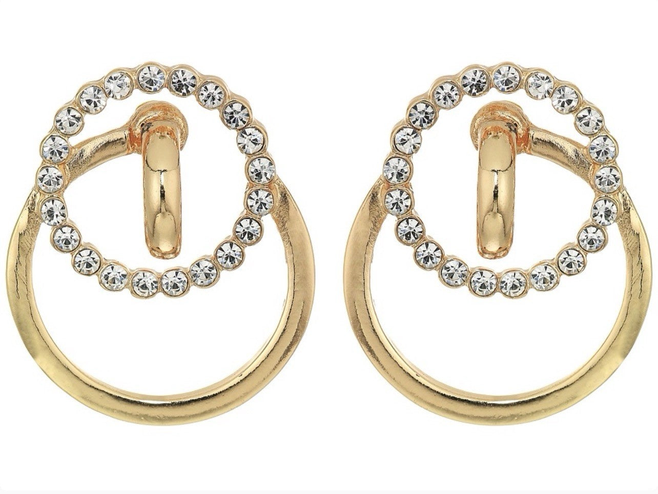 Steve Madden Interlock Crystal Pavé Interlocking Drop Earrings