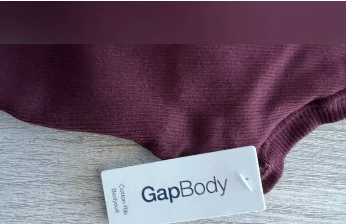 GAP Women's GapBody Logo Comfort Thong Bodysuit, Windsor Wine, Choose Size