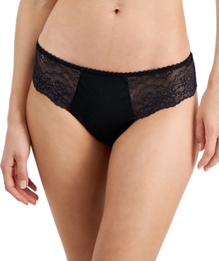 I.N.C. International Concepts Women's Satin Micro Thong Underwear Black L