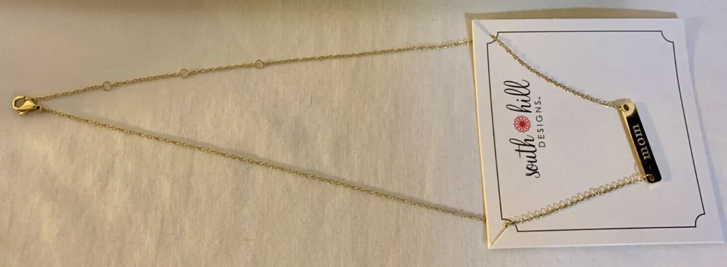 NWT Sealed South Hill Designs "MOM' Gold Chain Necklace 