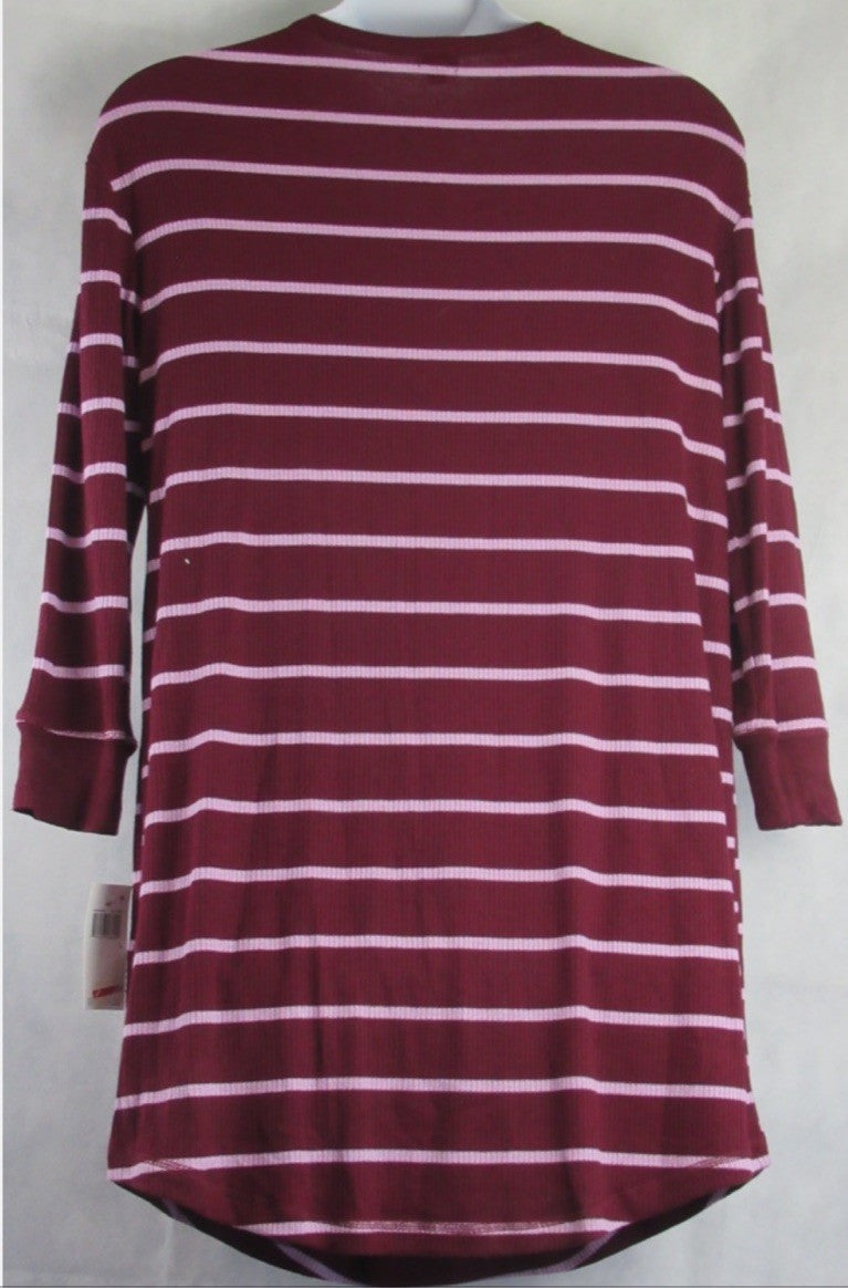 GAP GapBody Women's Henley Dorm Long-Sleeve Stripe Sleepshirt Size Medium