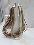J JIll brown pink layered elastic strand choker necklace fashion fun  NWT