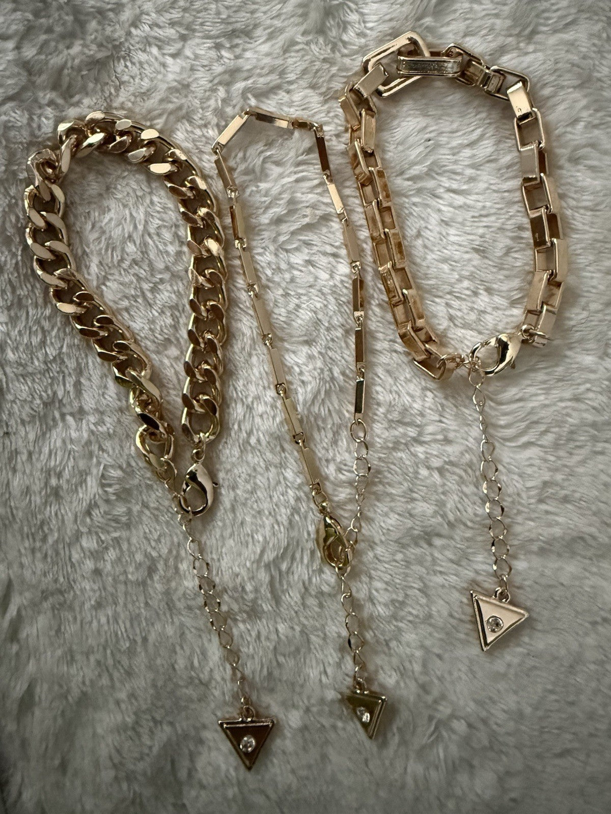 Guess Gold-Tone 3- Pc. Set Link Bracelets - Gold Champagne Set of Line Bracelets