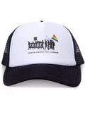 The Phluid Project Pride Is a March Snap-Back Trucker Hat, White/Black, NWT