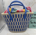 On 34th Isabella Straw Tote Bag Blu Strp One Size W/tag 