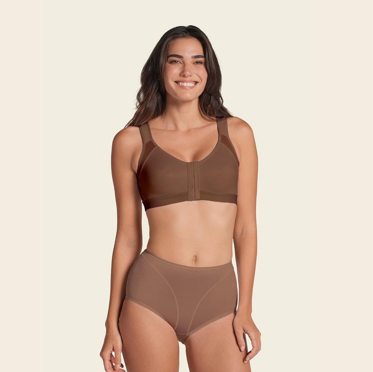 Leonisa Front Closure Posture Corrector Bra - Full Coverage Bras, Brown,38C