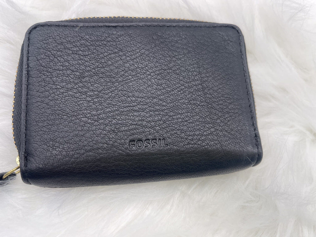 fossil coin pouch leather Black
