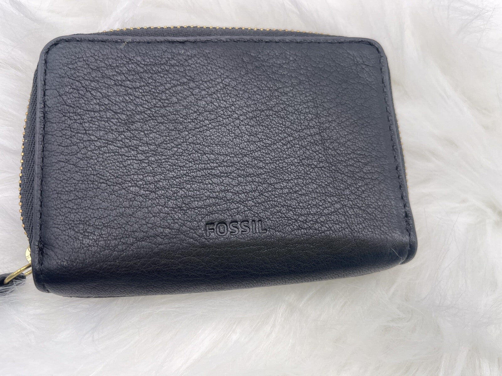 fossil coin pouch leather Black