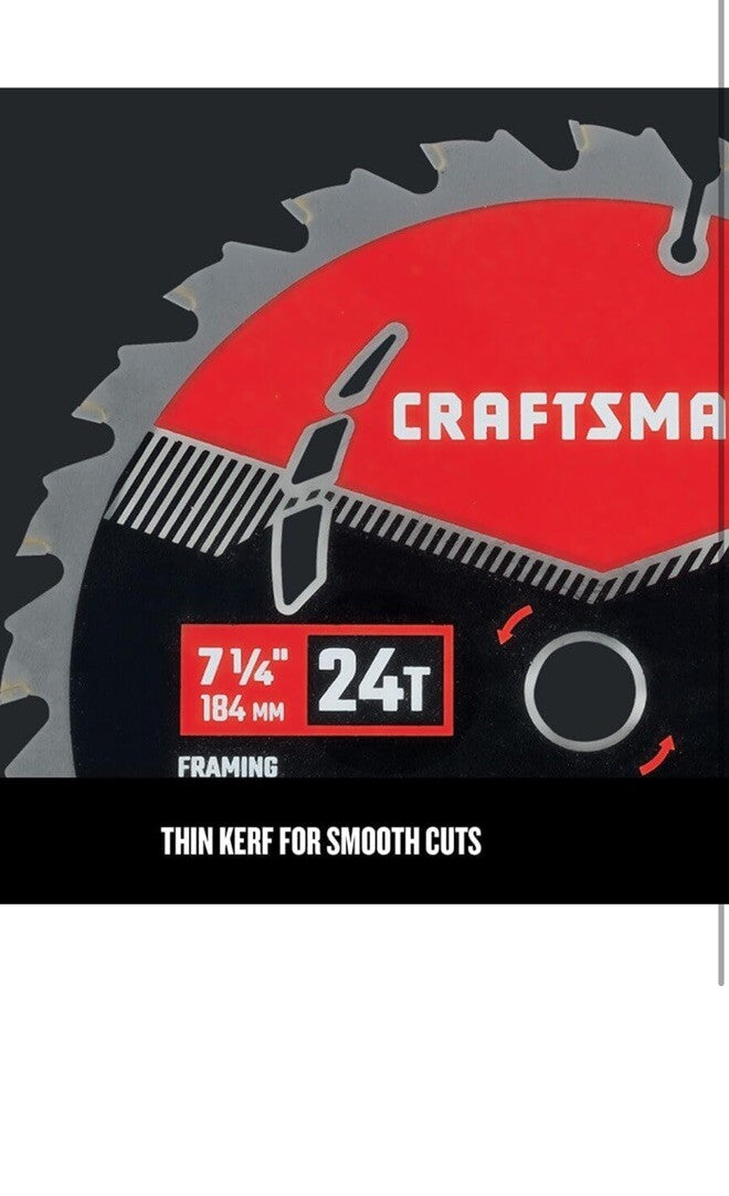 Craftsman 7-1/4-in 24-Tooth Rough Finish Carbide Circular Saw Blade