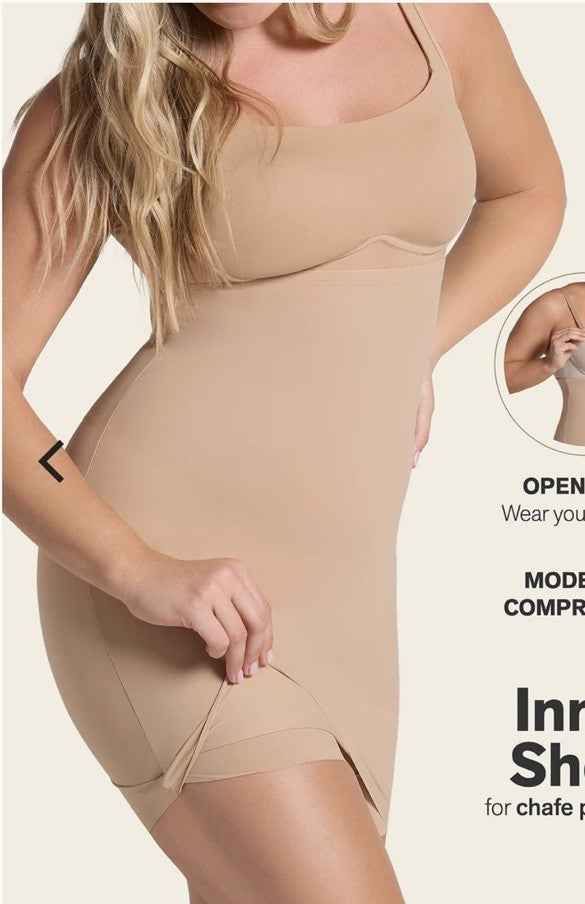 Leonisa Undetectable Sculpting Skort Style Slip Women's Shapewear XL Beige