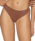 Calvin Klein Women's Invisibles Thong Underwear D3428 Chestnut L