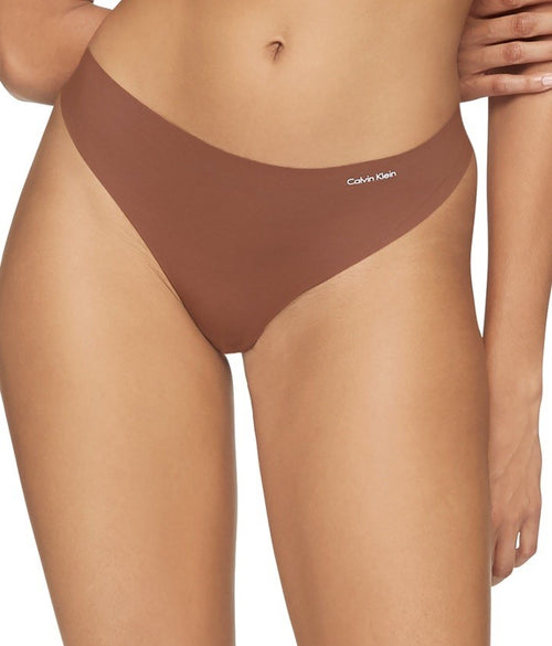 Calvin Klein Women's Invisibles Thong Underwear D3428 Chestnut L