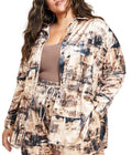 NINA PARKER Women Brown Trendy Velvet Oversized Shirt Plus Size 2X