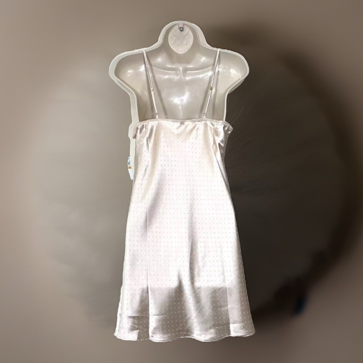 NWT Flora by Flora Nikrooz S Polyester Satin Chemise T91013 Almond $54