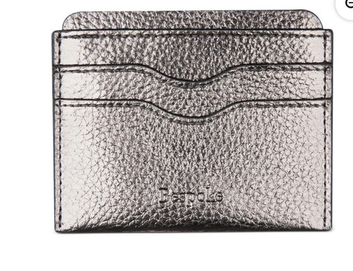 Bespoke Men’s Gunmetal Silver Faux Leather Pebble Card Holder