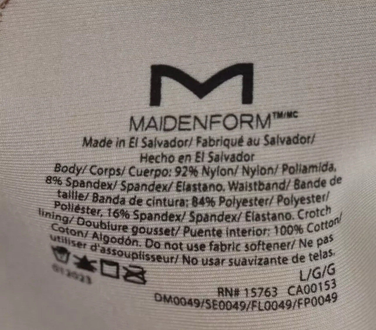 NWT Maidenform Tame Tummy Smoothing Waist Lace Thong Shapewear L Beige Size L