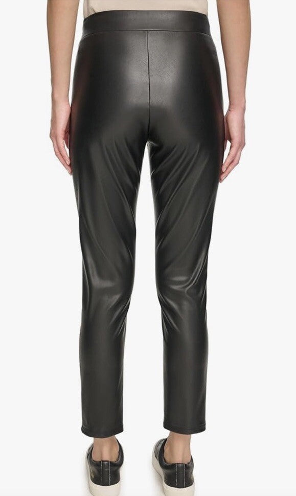 Women's DKNY Jeans Faux-Leather Ankle-Leggings Black Size large
