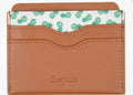 Bespoke Mens Minimalist Wallet Tan Brown Pineapple Print Thin Credit Card Case