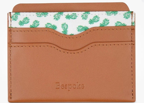 Bespoke Mens Minimalist Wallet Tan Brown Pineapple Print Thin Credit Card Case