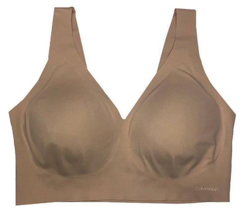 Calvin Klein Women's Invisibles Comfort Plunge Push-Up Bralette QF5785 Nude XS