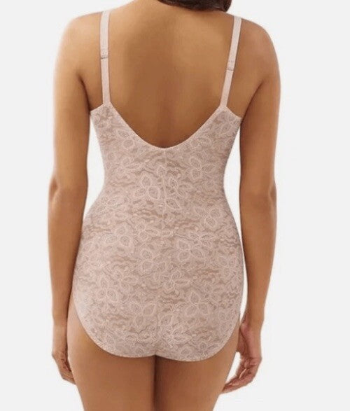 Maidenform Womens 34DD Beige Nude M3008 Lace 'N Smooth Body Briefer Shapewear