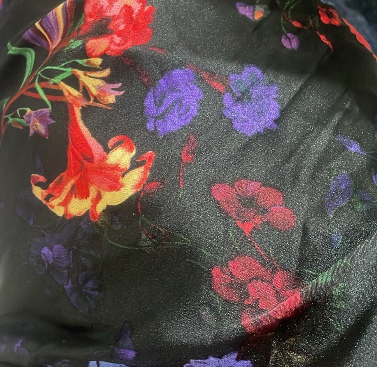 I.N.C. CONCEPTS WOMEN'S PJ SETBLACK MIDNITE GARDEN SATIN XXL
