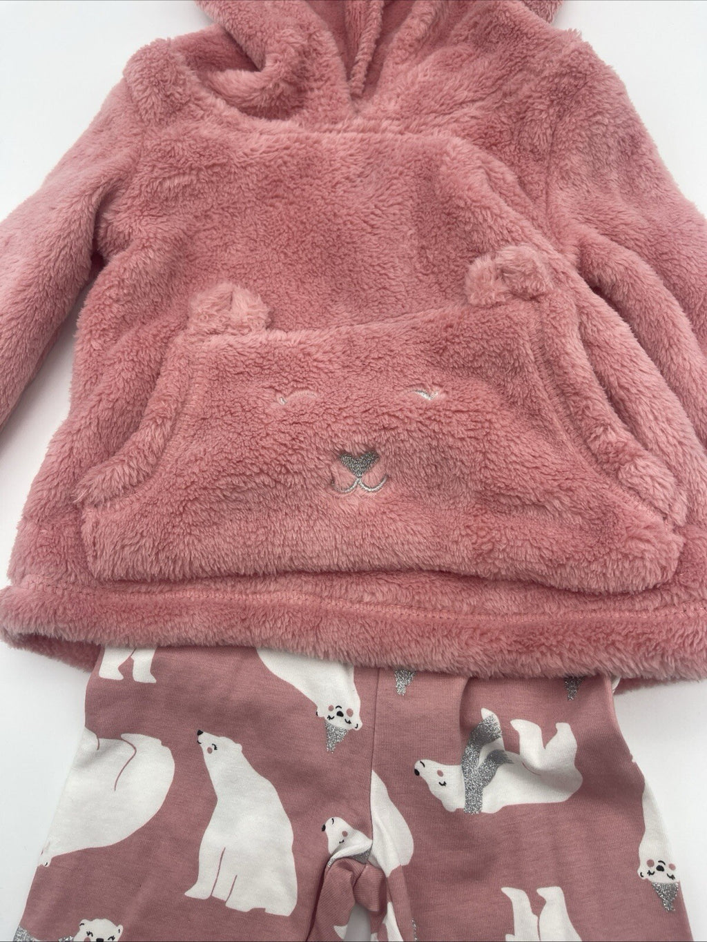 Carter's Girls' 2-Piece Pullover & Legging Set (6- Months Pink/Polar Bear)