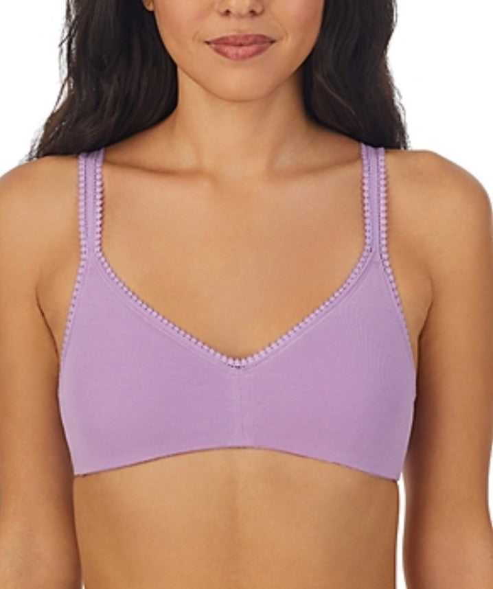 On Gossamer Cabana Cotton Blend Stretch Bralette L Violet Flower