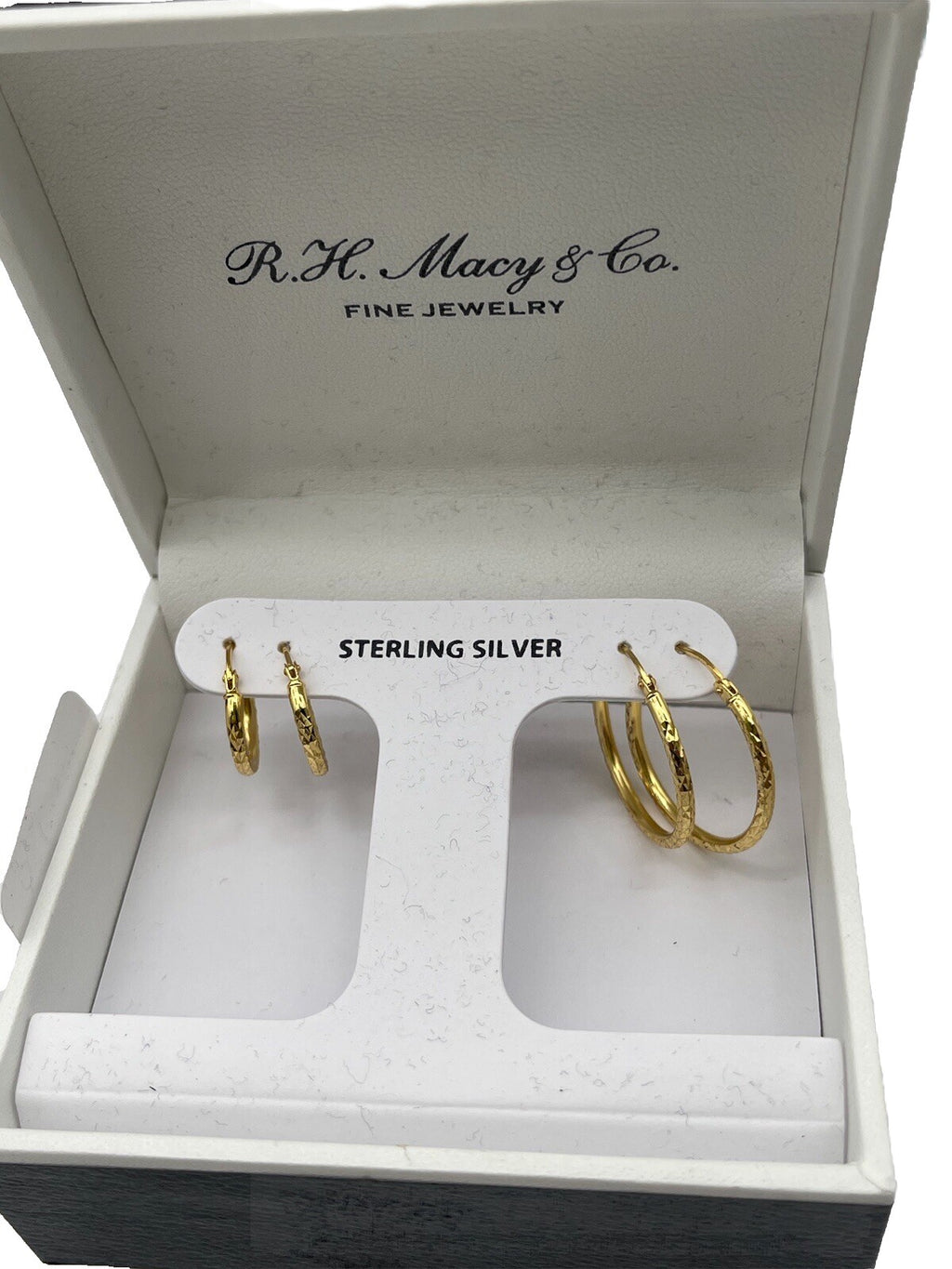 r h macy co fine jewelry Sterling Silver Women’s 2 Set Of Earrings In Gold Color