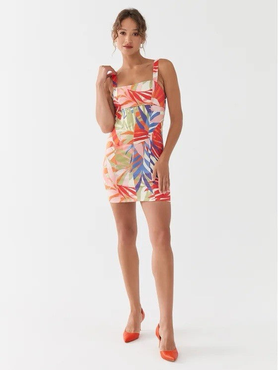 Guess Tropical Print Dress Size XL Multi Color