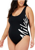 Nike Plus Size Logo Open-Back One-Piece Swimsuit - size 2X - Black
