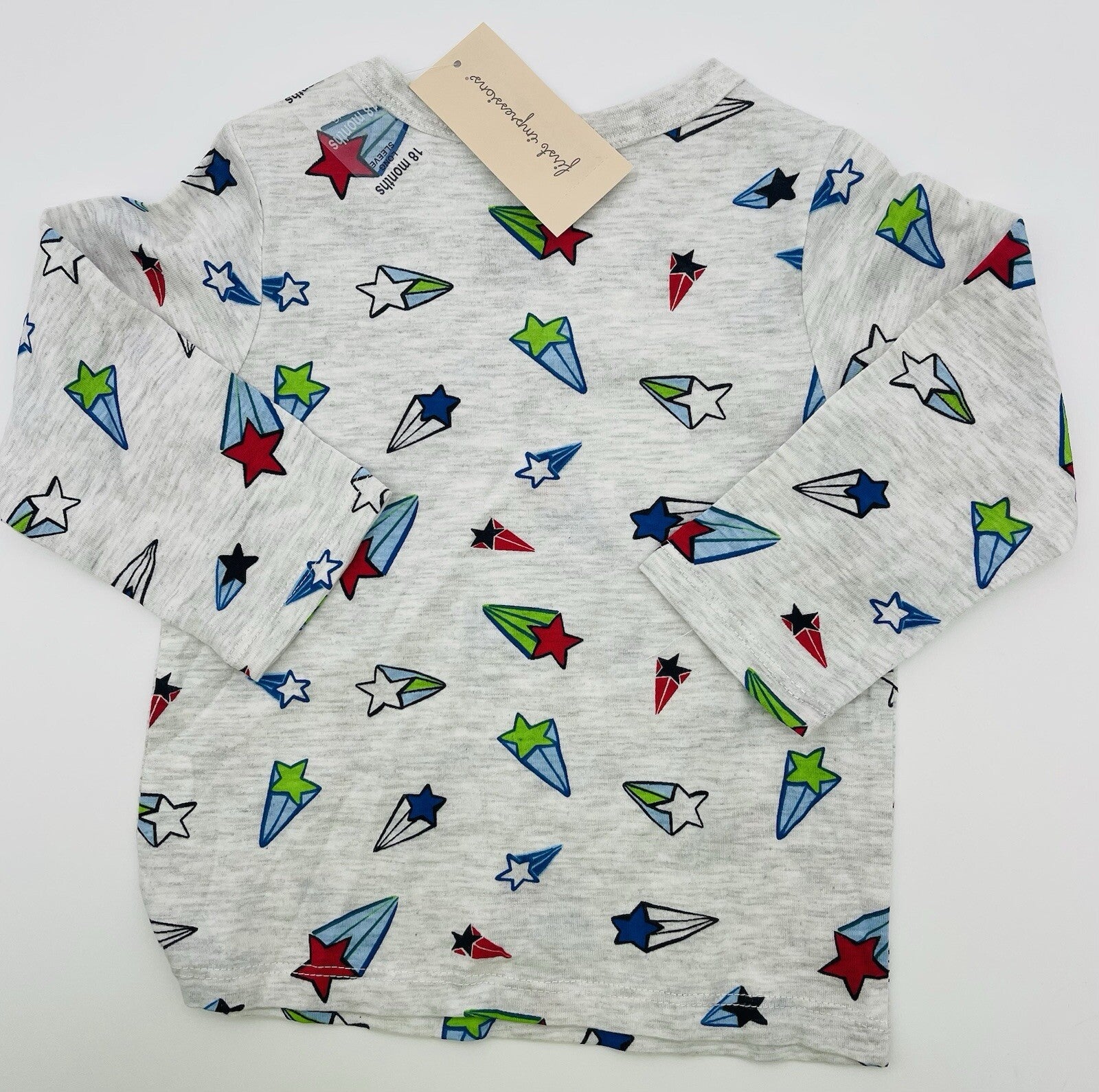 First Impressions Kids Boy's Star Printed Top,Light Grey Size 18 Months
