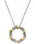Peter Thomas Roth Two-Tone Circle 20" Pendant Necklace in Sterling Silver & 18k