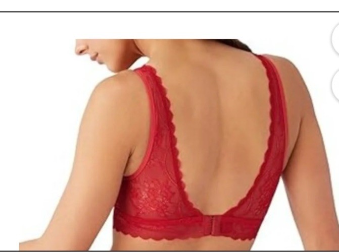 No Strings Attached Plunge Bralette b.tempt'd by Wacoal Red XL