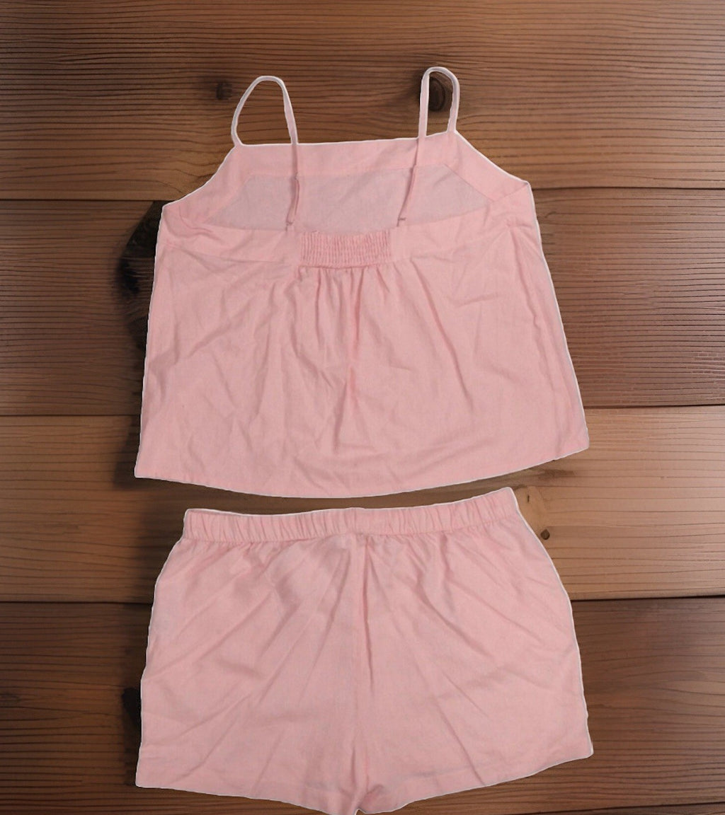 State of Day Women's 2-Pc. Sleeveless Linen Pajamas Set, Satin Pink, X-LARGE