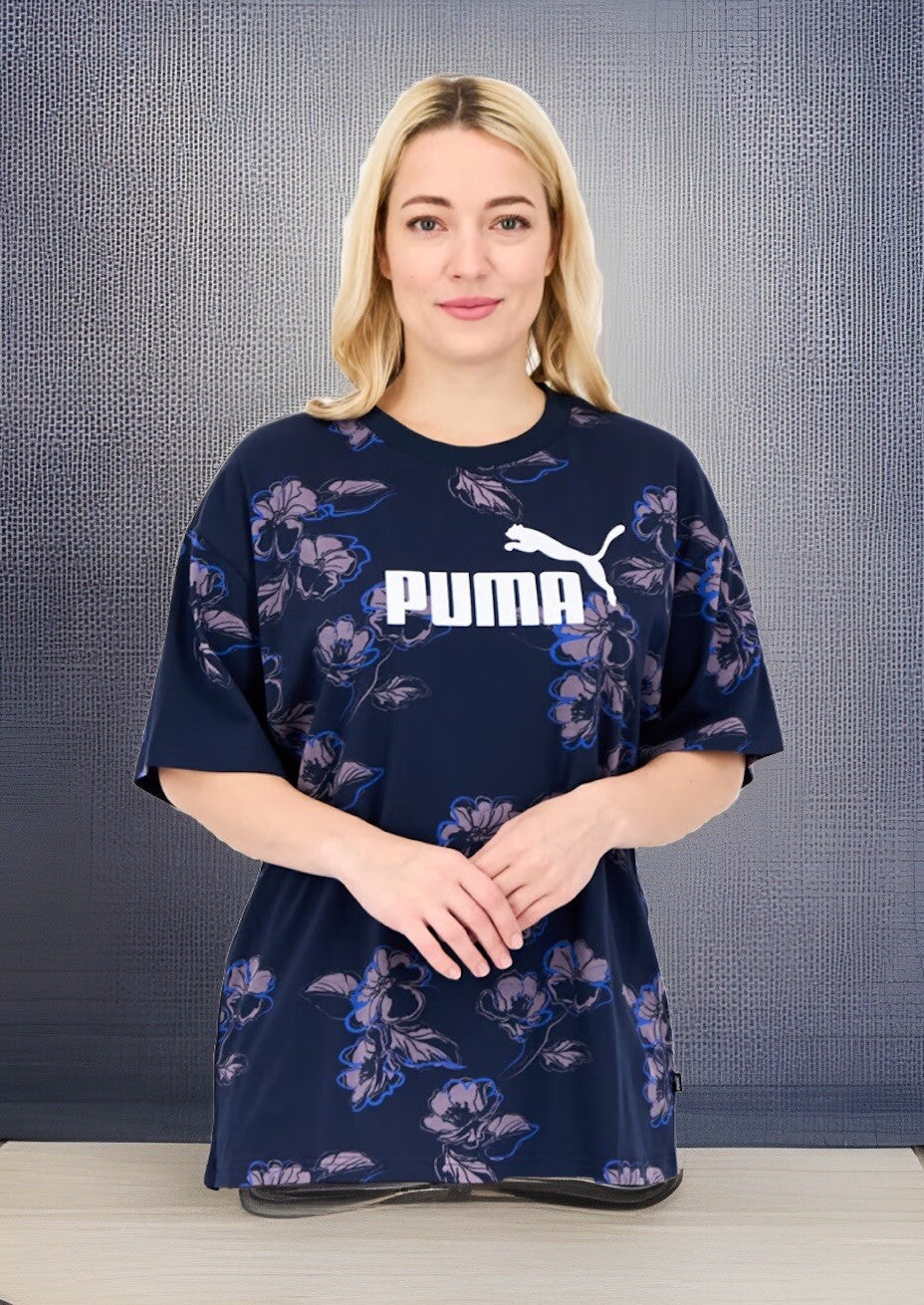 Puma Women Relaxed Fit Short Sleeves Outdoor T-Shirt, Multicolor Size Medium
