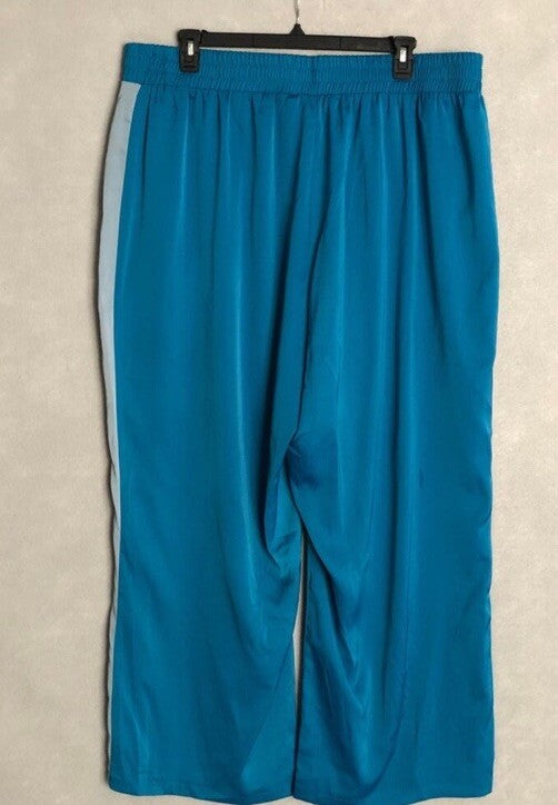 Nina Parker Women's Blue Colorblock High-Rise Wide-Leg Jogger Pants Plus Size 3X