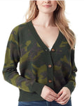 Jessica Simpson Women's Buffalo Camouflage Button-Front Cardigan Sweater L