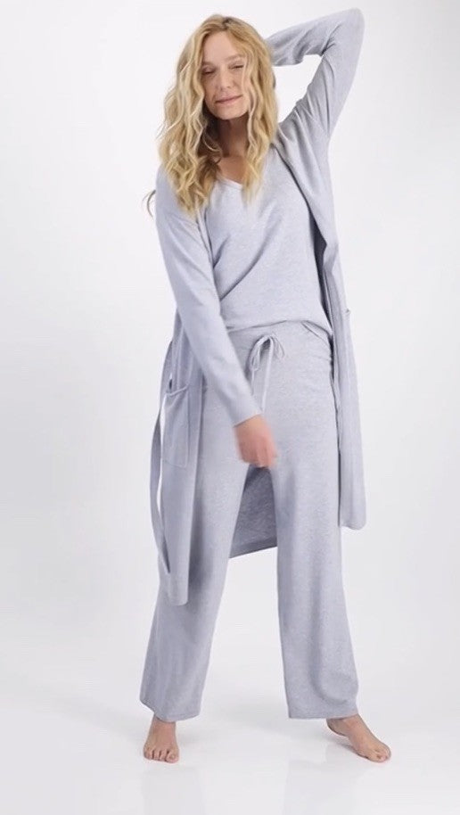State of Day Women's Long Sweater Knit Layering Robe Grey XS