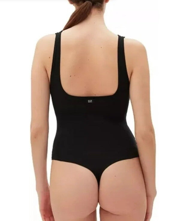 Gap GapBody Women's Logo Comfort Thong Bodysuit, True Black Large