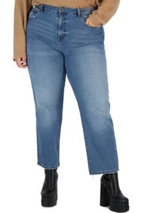 Celebrity Pink Trendy Plus Size Straight-Leg Jeans Tordino Size 24